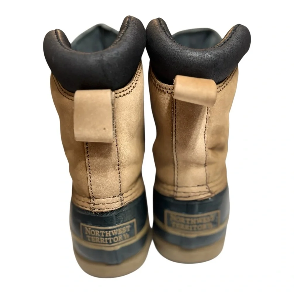 Northwest Territory Navy Blue & Tan Leather Duck Boots Mens Size 8 / Womens 9